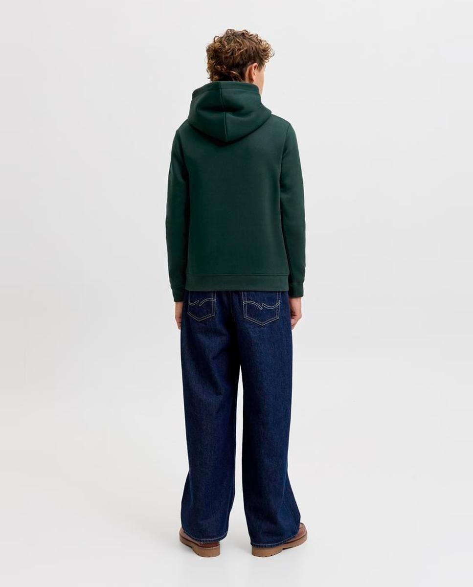 Sudadera de niño con capucha y print frontal - Jack & Jones - Verde oscuro Verde oscuro-3