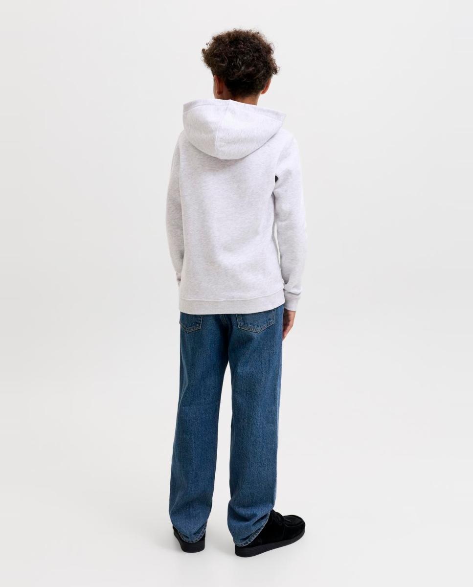 Sweatshirt com Capuz e Estampado à Frente Cinzento-claro-2