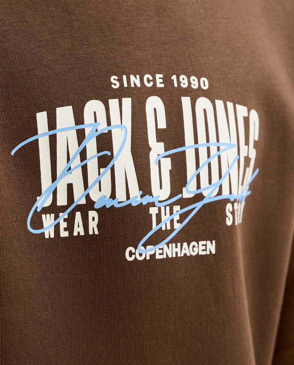 Sudadera de niño con print frontal - Jack & Jones - Marrón oscuro Marrón oscuro-6