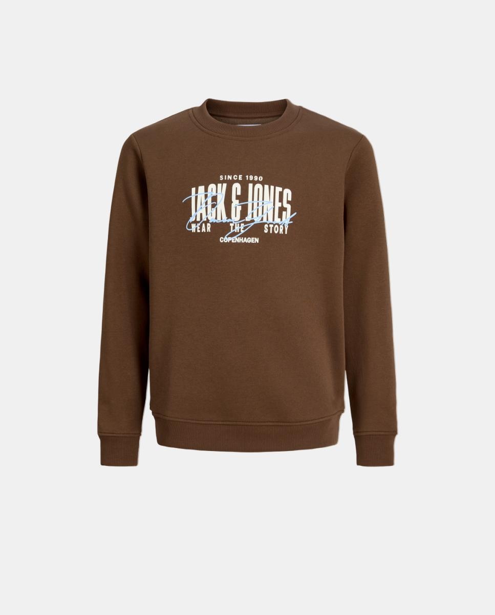 Sudadera de niño con print frontal - Jack & Jones - Marrón oscuro Marrón oscuro-7