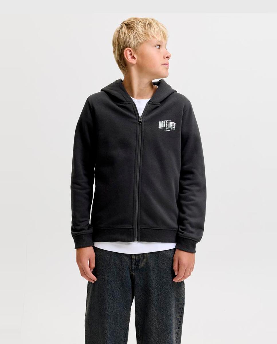 Sudadera de niño con cremallera y capucha - Jack & Jones - Negro Negro-1
