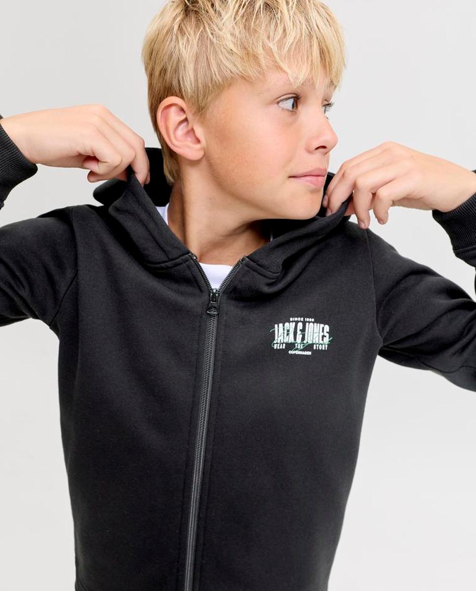 Sudadera de niño con cremallera y capucha - Jack & Jones - Negro Negro-4