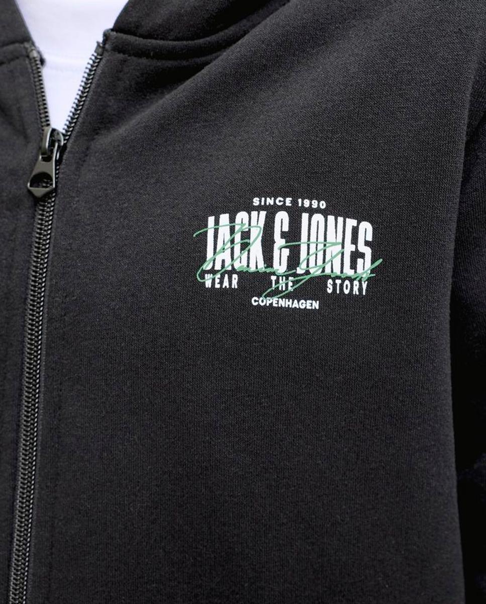 Sudadera de niño con cremallera y capucha - Jack & Jones - Negro Negro-5