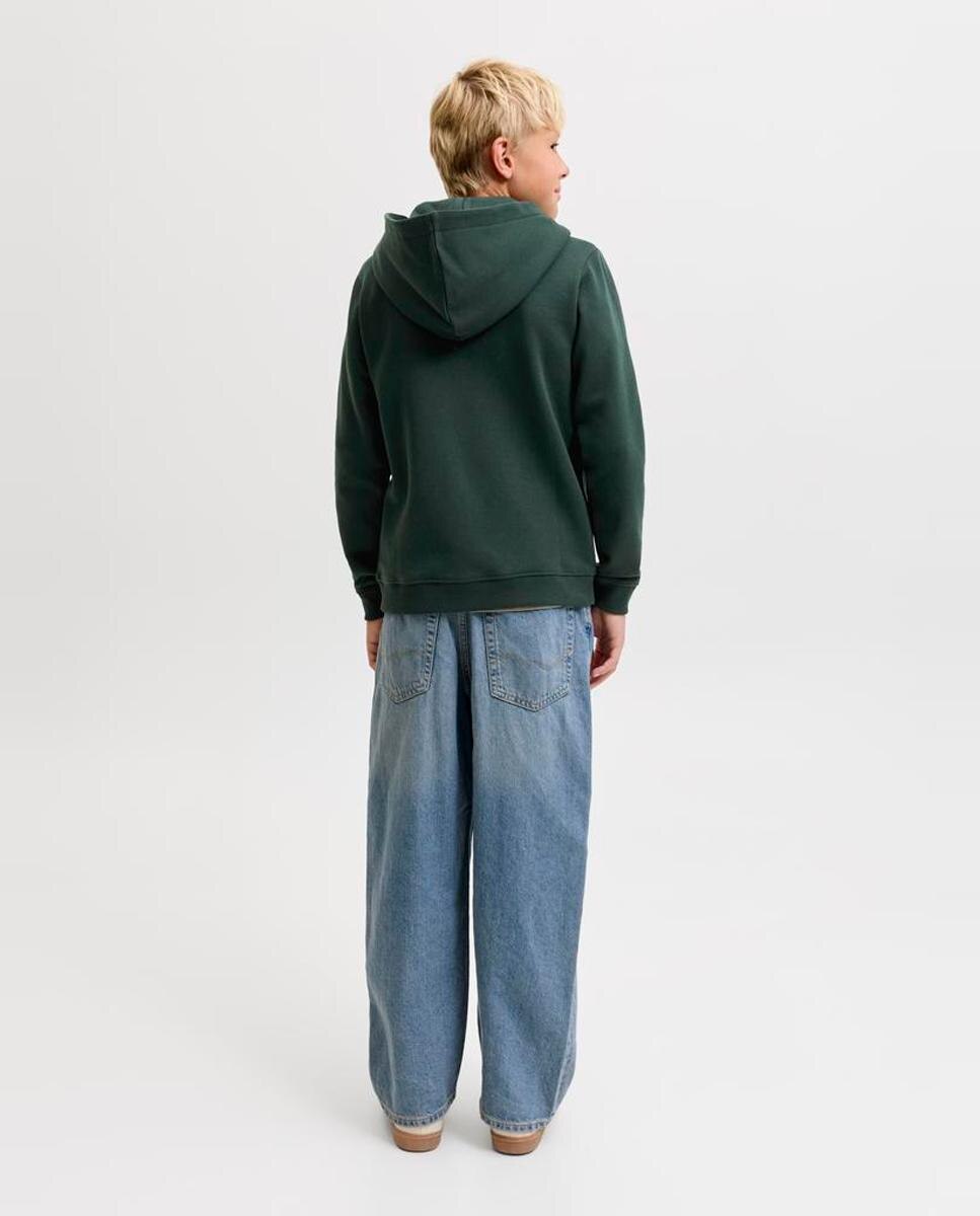 Sudadera de niño con cremallera y capucha - Jack & Jones - Verde oscuro Verde oscuro-3