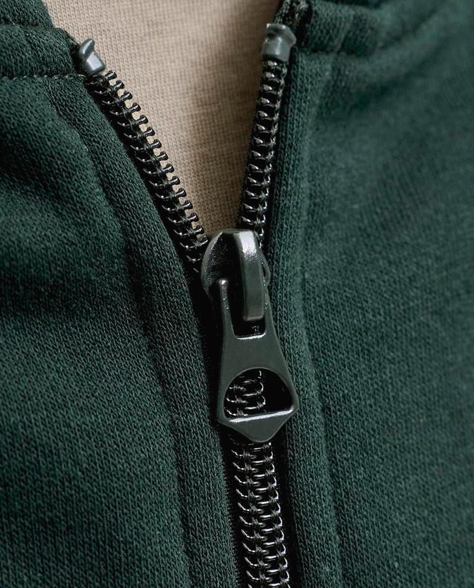 Sudadera de niño con cremallera y capucha - Jack & Jones - Verde oscuro Verde oscuro-6