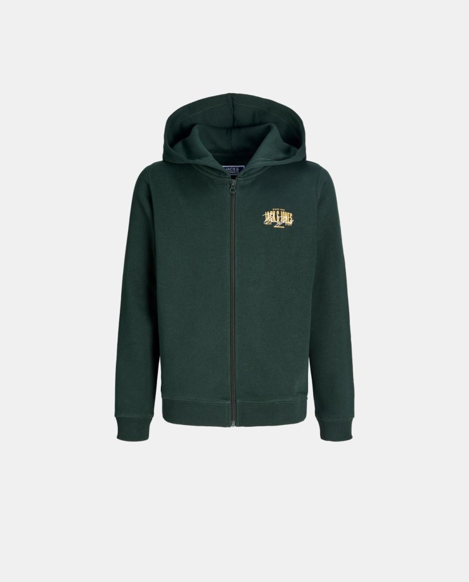 Sudadera de niño con cremallera y capucha - Jack & Jones - Verde oscuro Verde oscuro-7