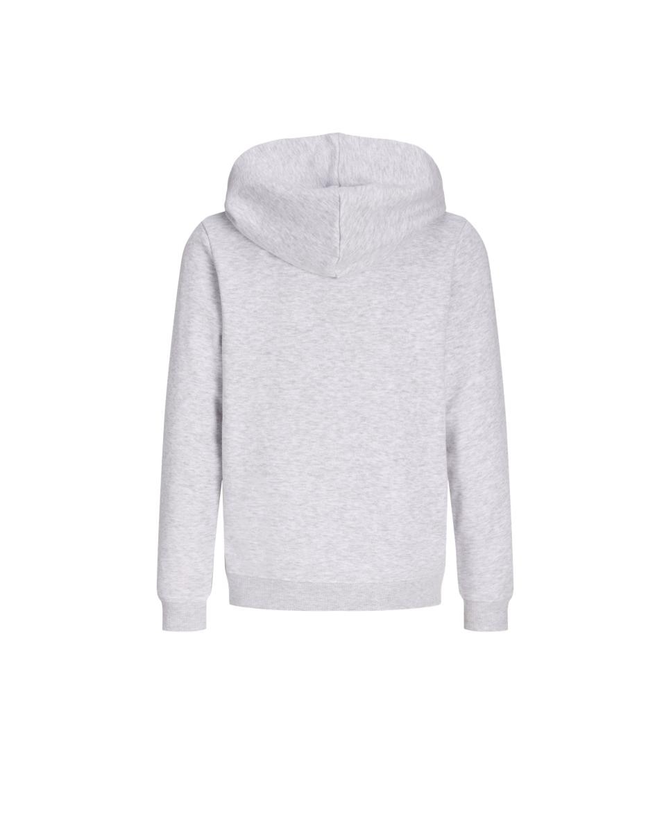 Sweatshirt com Fecho de Correr e Capuz Cinzento-claro-7