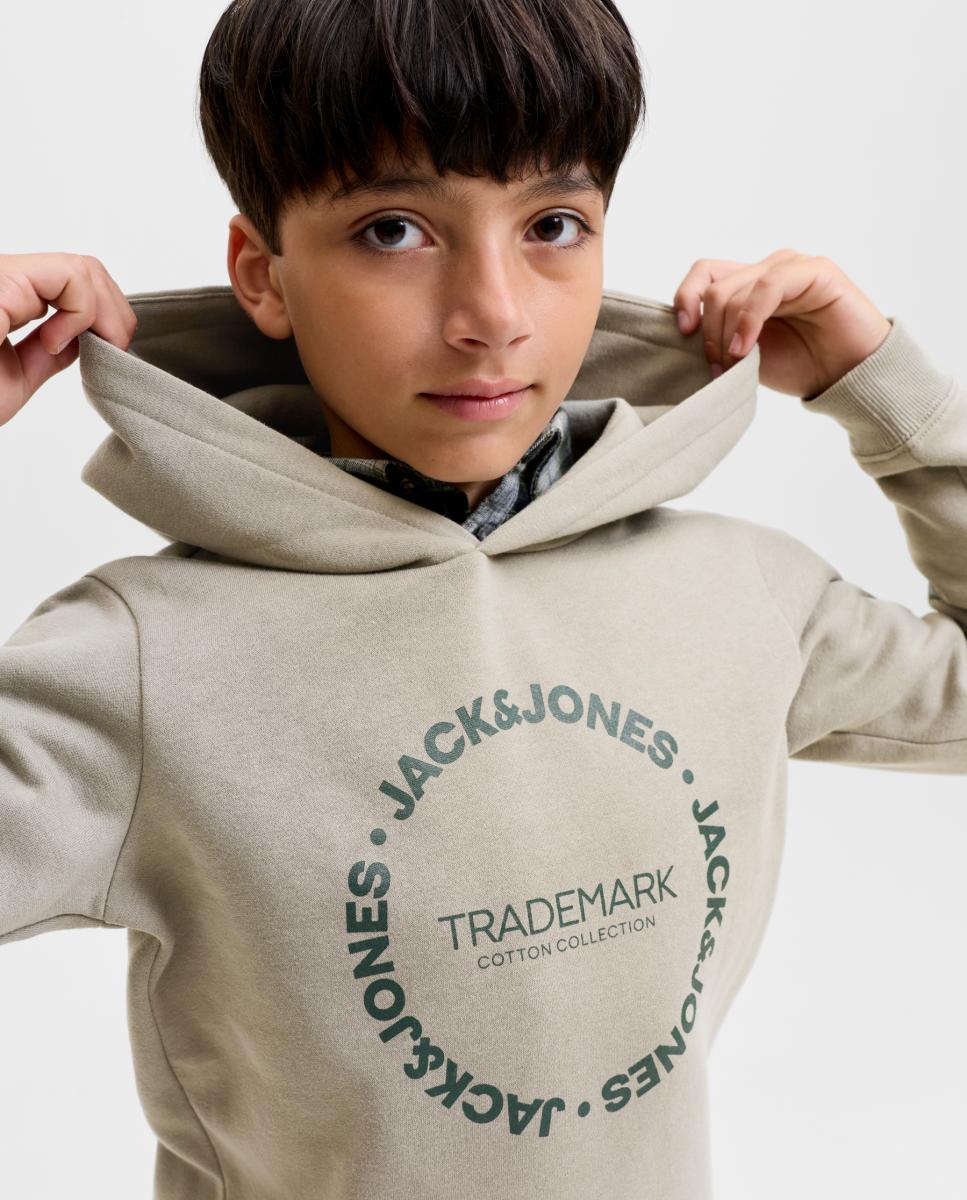 Sudadera de niño con capucha y print frontal - Jack & Jones - Verde claro Verde claro-3