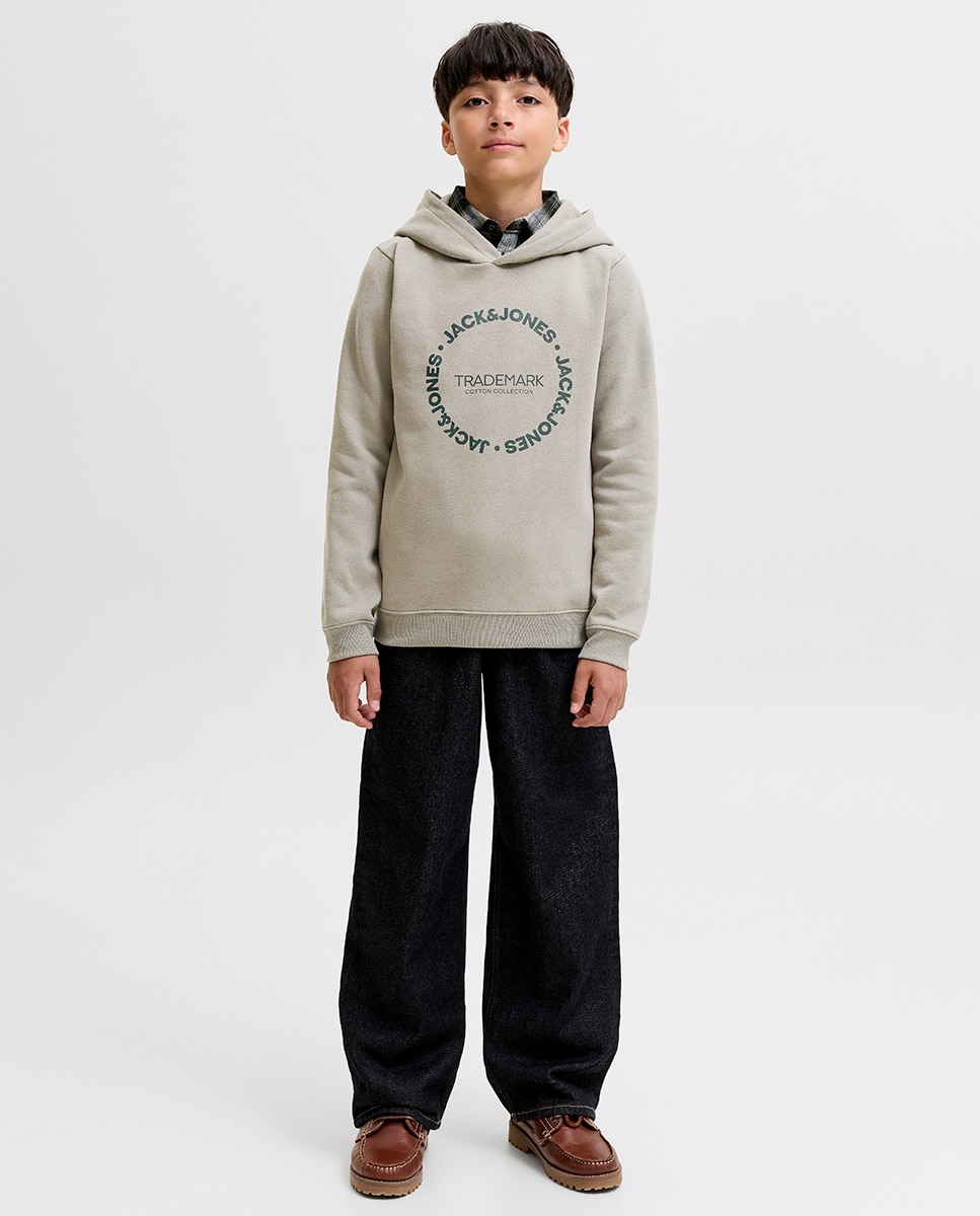 Sudadera de niño con capucha y print frontal - Jack & Jones - Verde claro Verde claro-6