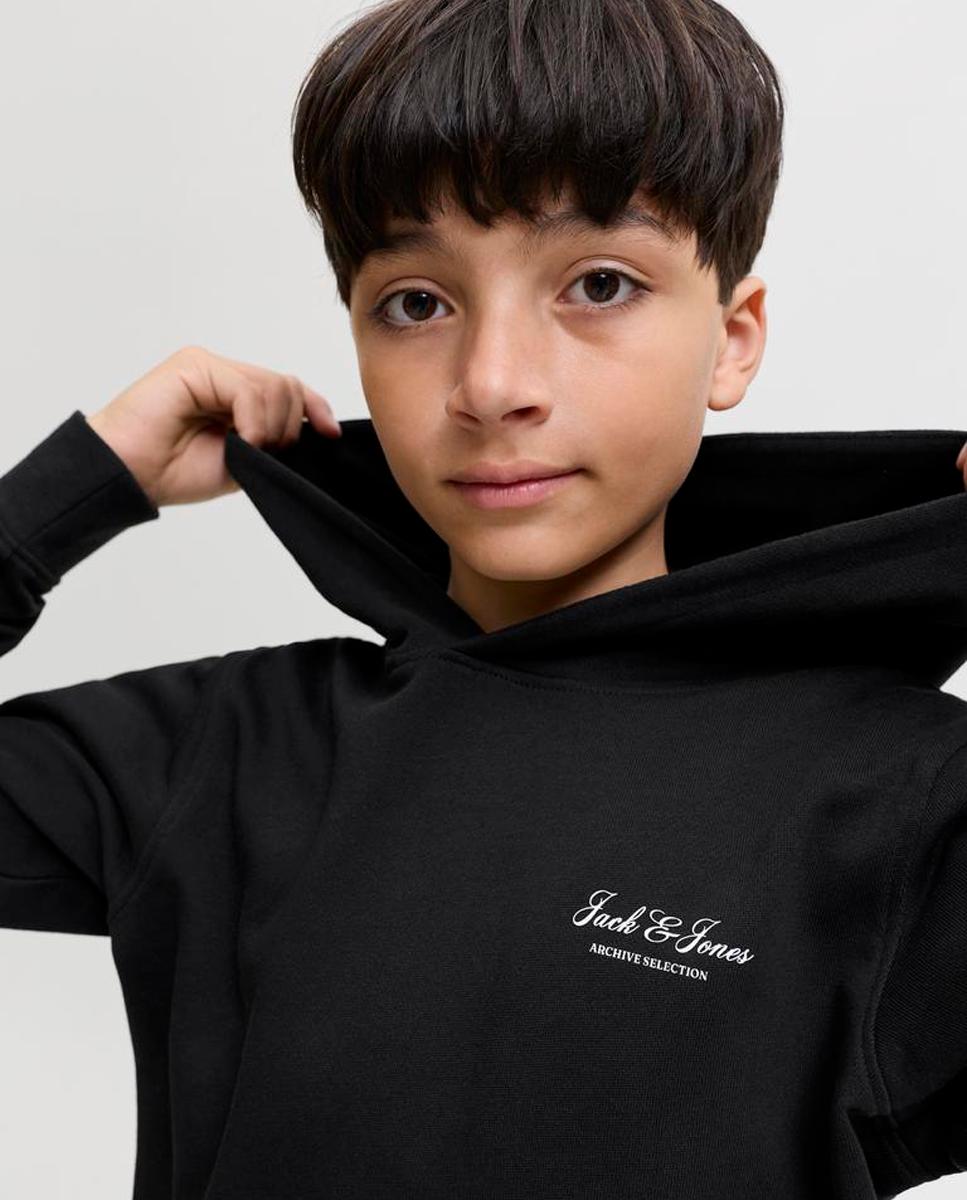 Sudadera de niño con capucha y print frontal - Jack & Jones - Negro Negro-4
