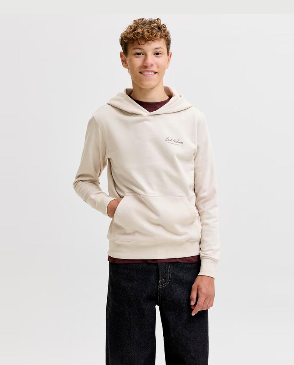 Sudadera de niño con capucha y print frontal - Jack & Jones - Natural Natural-1