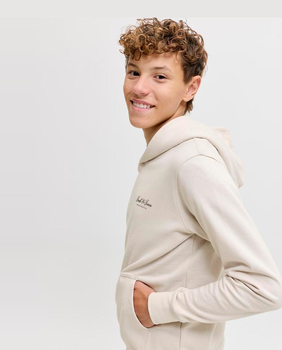 Sudadera de niño con capucha y print frontal - Jack & Jones - Natural Natural-4