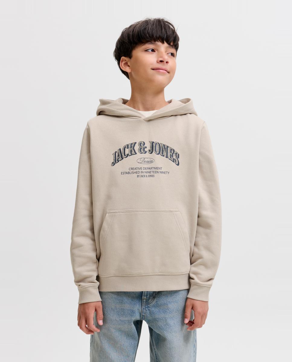 Sudadera de niño con capucha y print frontal - Jack & Jones - Natural Natural-1
