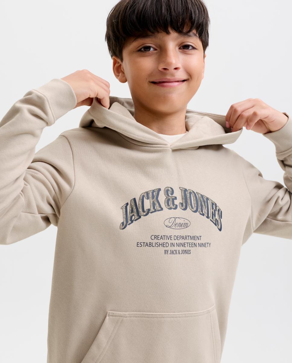 Sudadera de niño con capucha y print frontal - Jack & Jones - Natural Natural-3