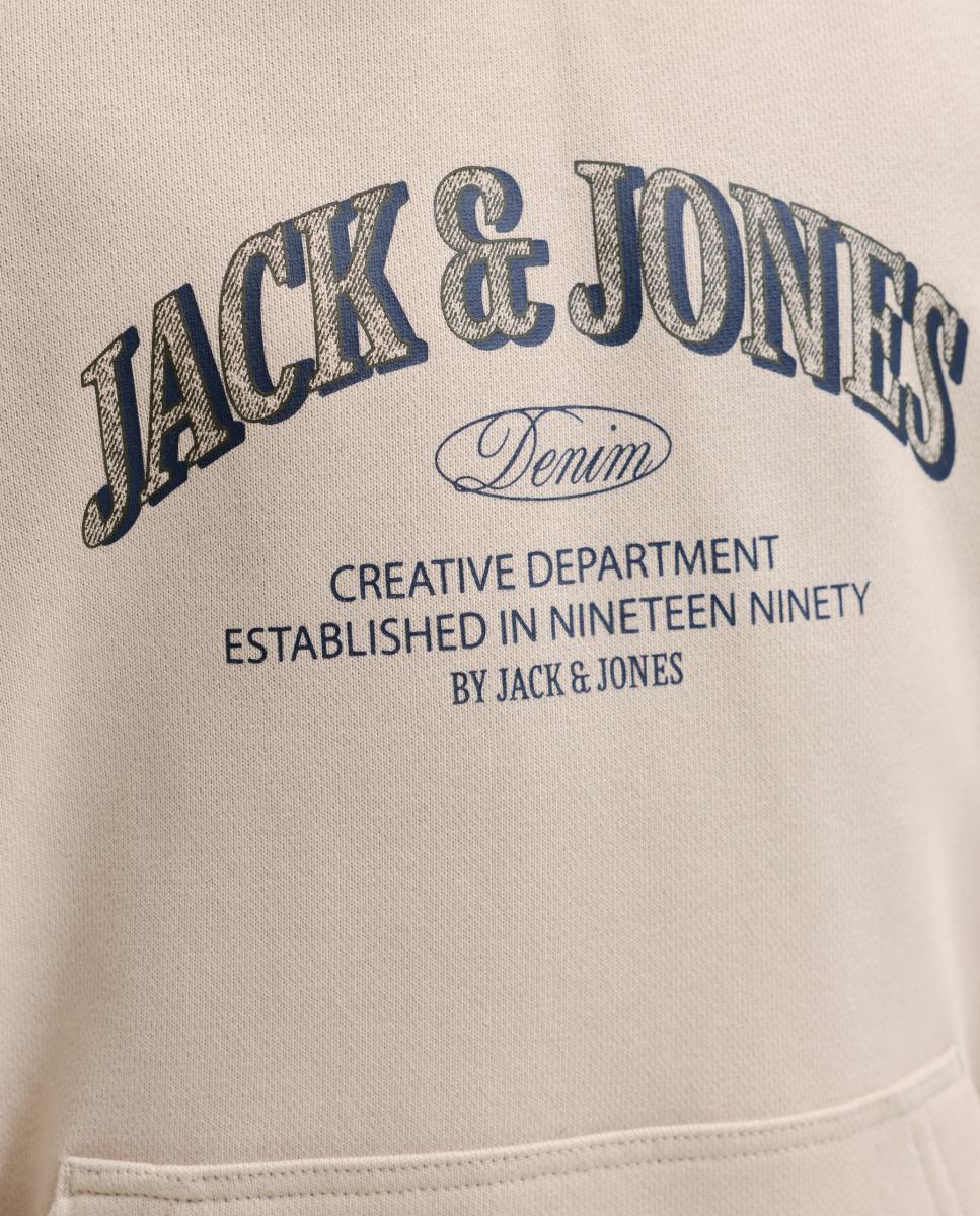 Sudadera de niño con capucha y print frontal - Jack & Jones - Natural Natural-4