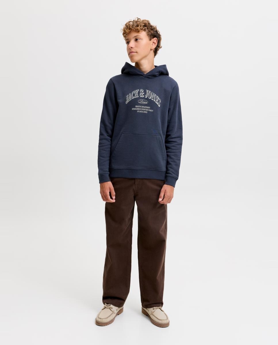 Sweatshirt com Capuz e Estampado à Frente Azul-marinho-6