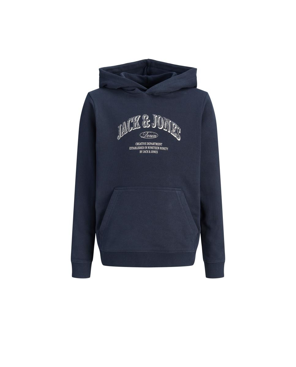 Sweatshirt com Capuz e Estampado à Frente Azul-marinho-7