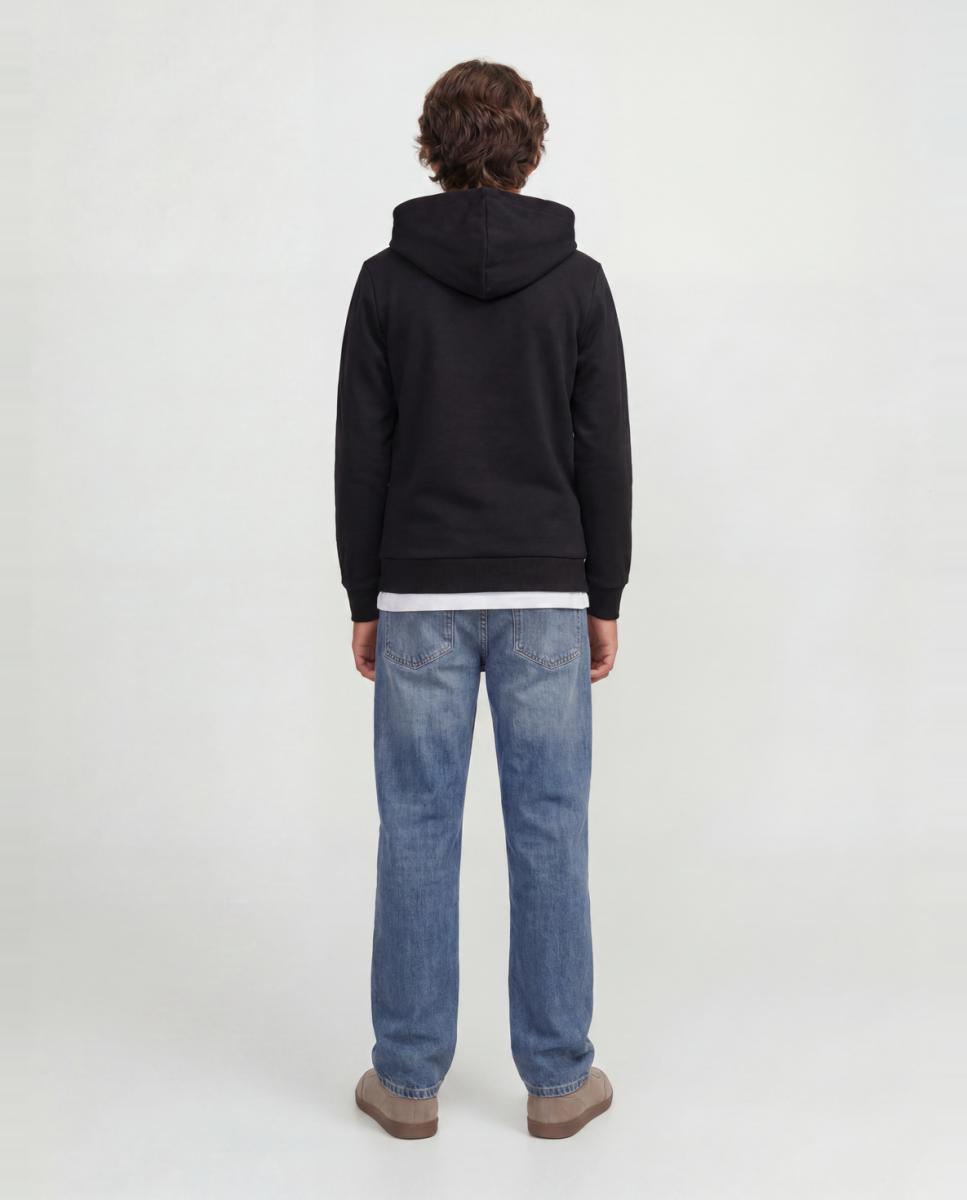 Sweatshirt com Capuz e Estampado à Frente Preto-2