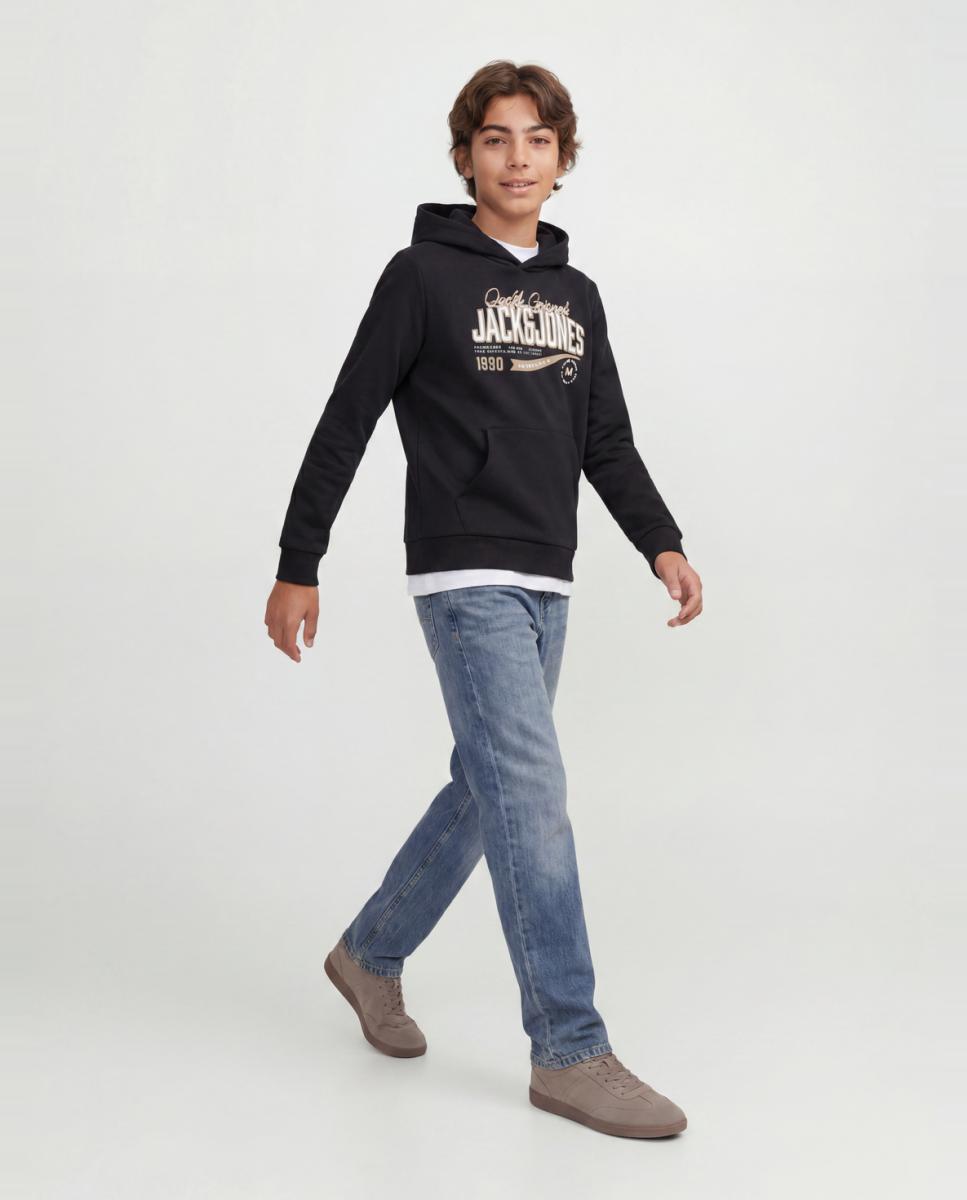 Sweatshirt com Capuz e Estampado à Frente Preto-4