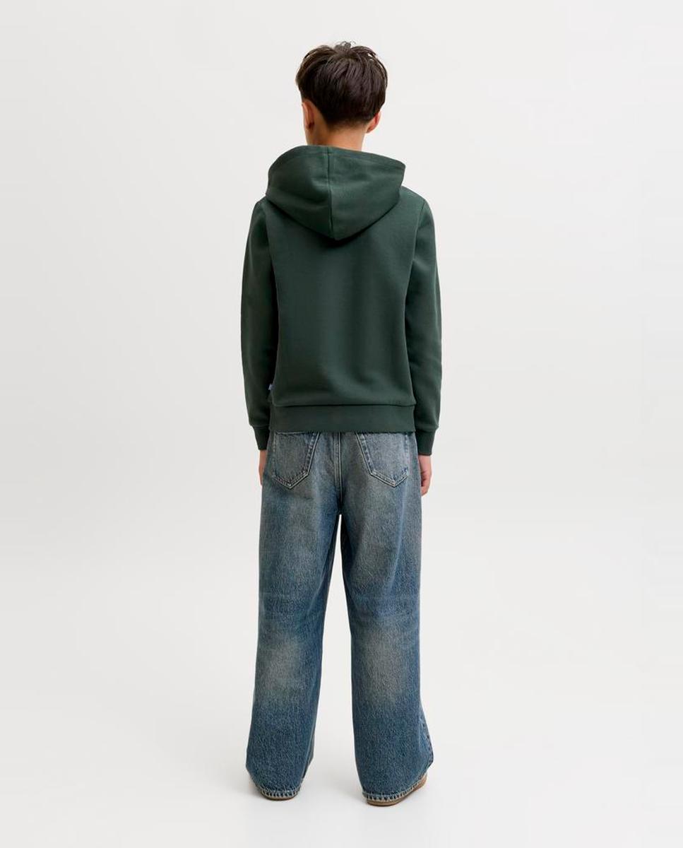Sudadera de niño con capucha y print frontal - Jack & Jones - Verde oscuro Verde oscuro-3