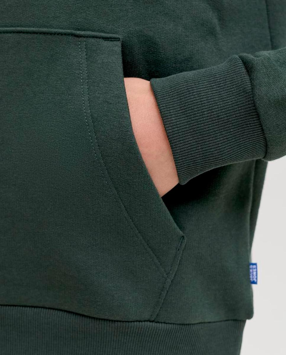 Sudadera de niño con capucha y print frontal - Jack & Jones - Verde oscuro Verde oscuro-5