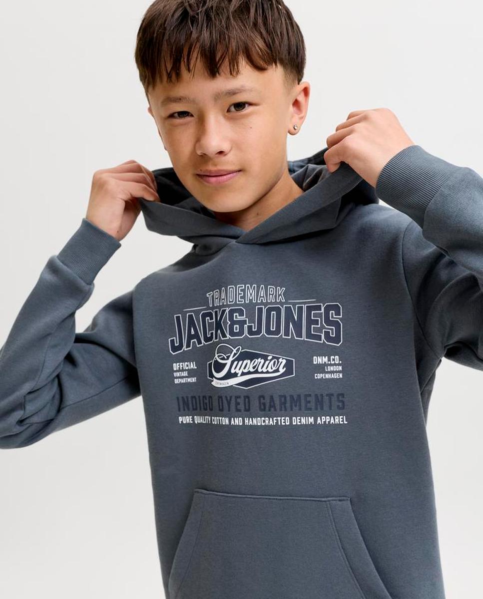 Imagen 4 de Sudadera de niño con capucha y print frontal - Jack & Jones - Azul Azul
