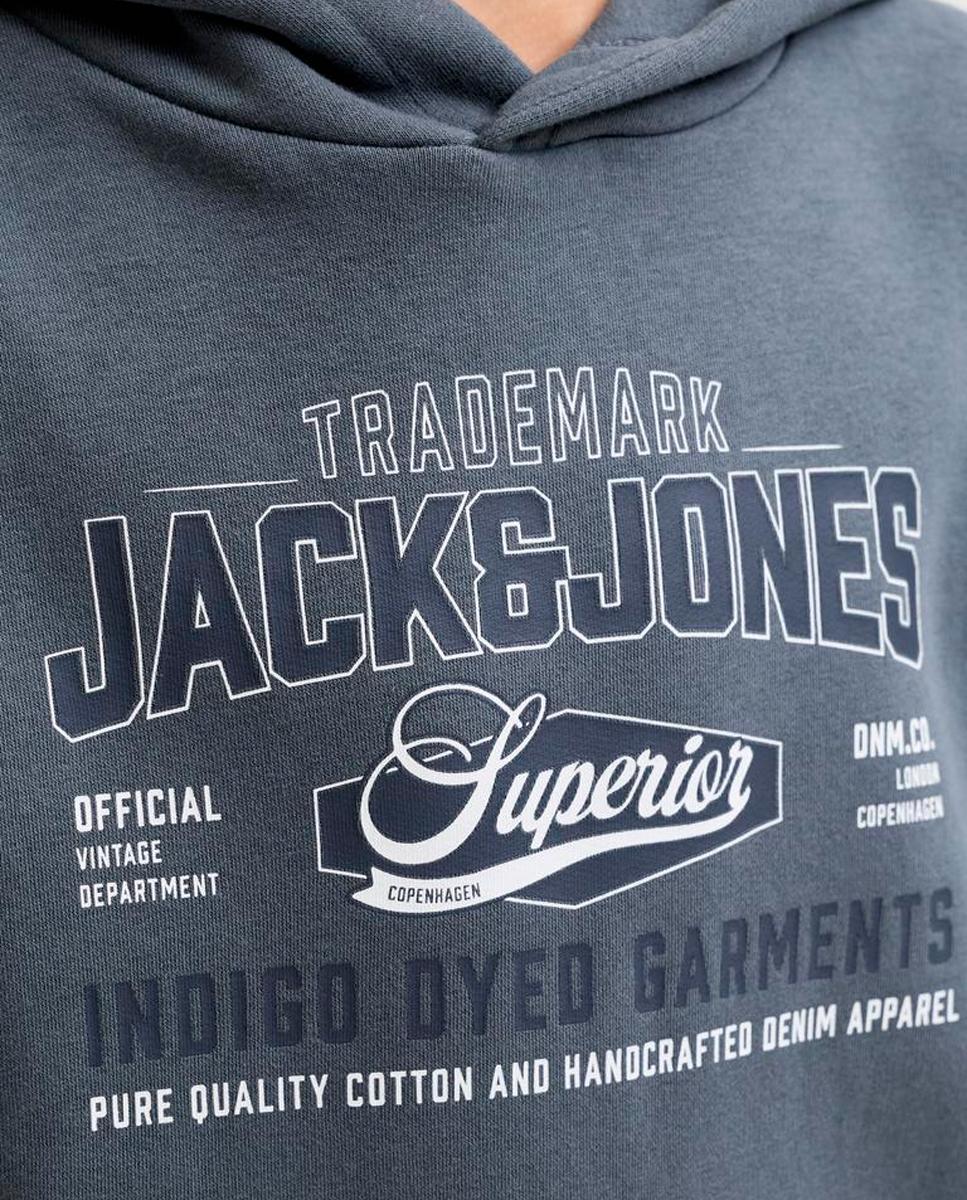 Imagen 6 de Sudadera de niño con capucha y print frontal - Jack & Jones - Azul Azul