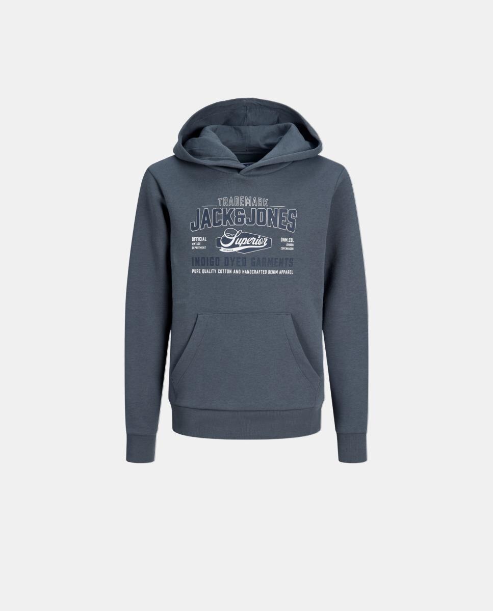 Imagen 7 de Sudadera de niño con capucha y print frontal - Jack & Jones - Azul Azul