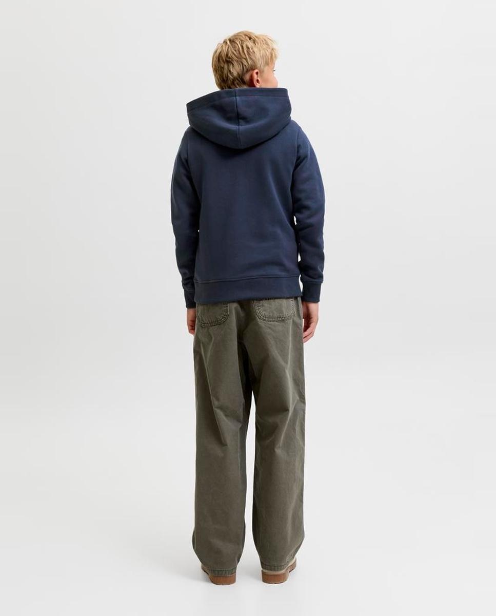 Sweatshirt com Capuz e Estampado à Frente Jack & Jones Azul-marinho-3