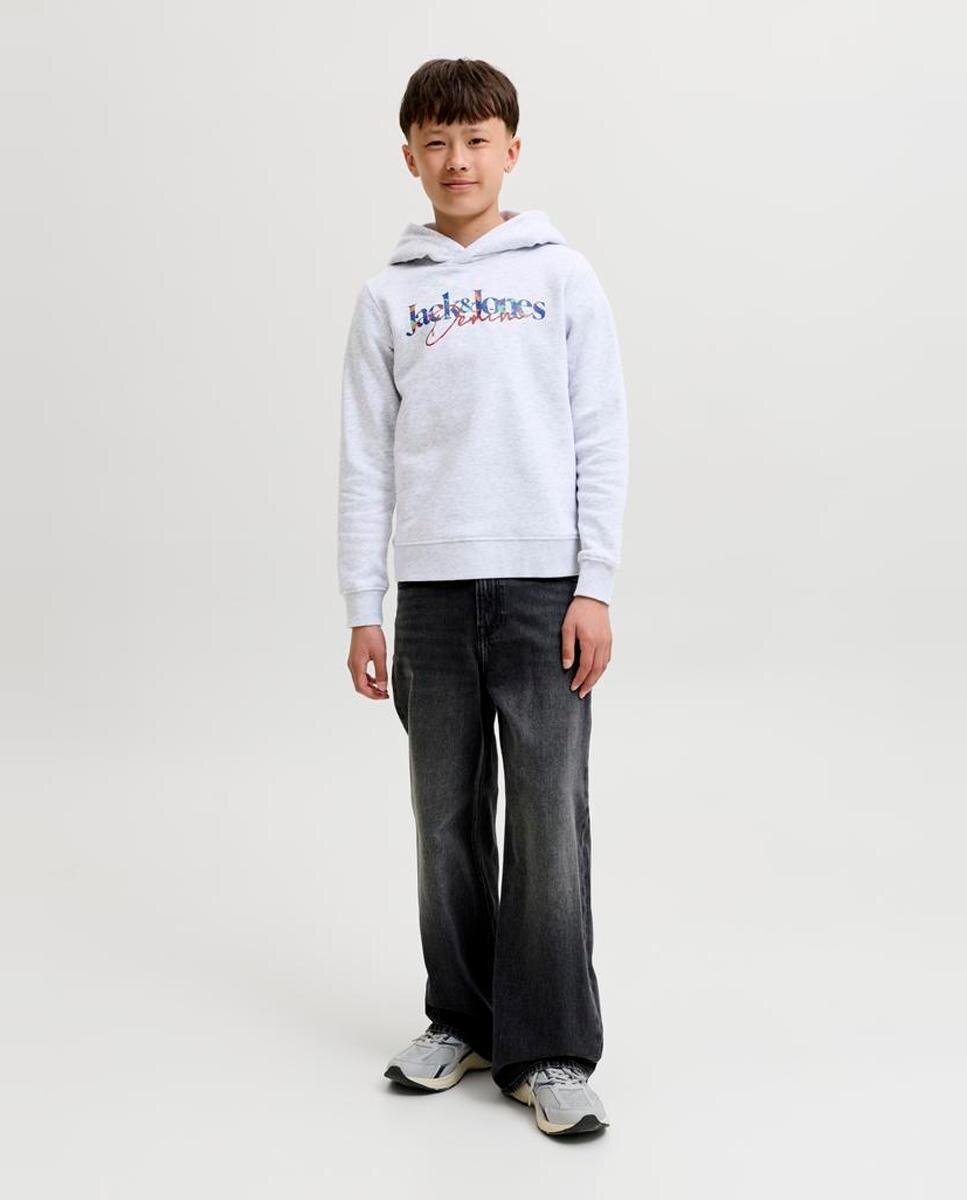 Sweatshirt com Capuz e Estampado à Frente Jack & Jones Cinzento-claro-2