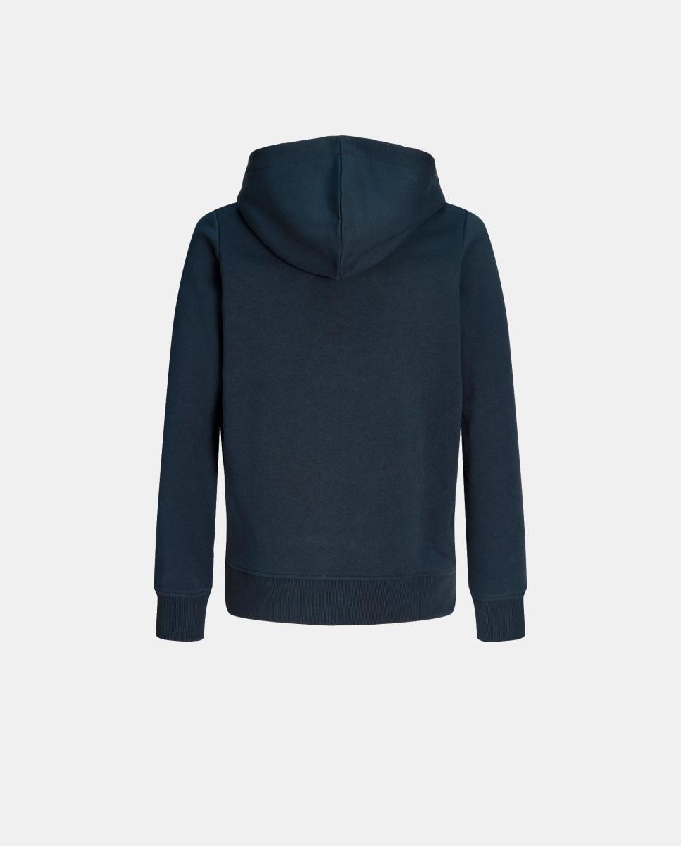 Sweatshirt com Capuz e Estampado à Frente Azul-marinho-5