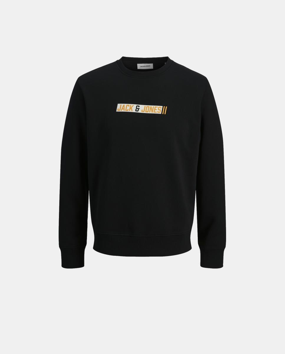 Sudadera de niño sin capucha con print frontal - Jack & Jones - Negro Negro-4
