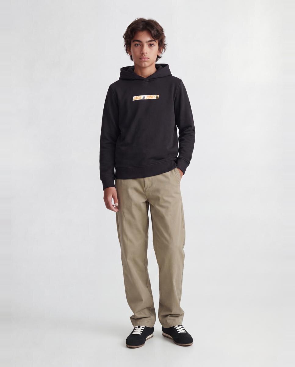 Sudadera de niño con capucha y print frontal - Jack & Jones - Negro Negro-4