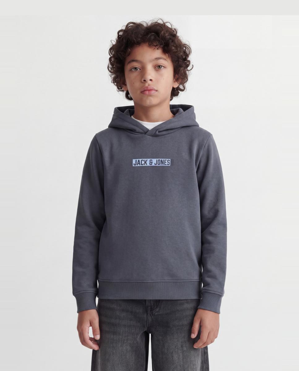 Sudadera de niño con capucha y print frontal - Jack & Jones - Azul Azul-1