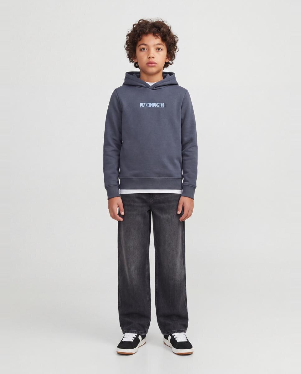 Sudadera de niño con capucha y print frontal - Jack & Jones - Azul Azul-3