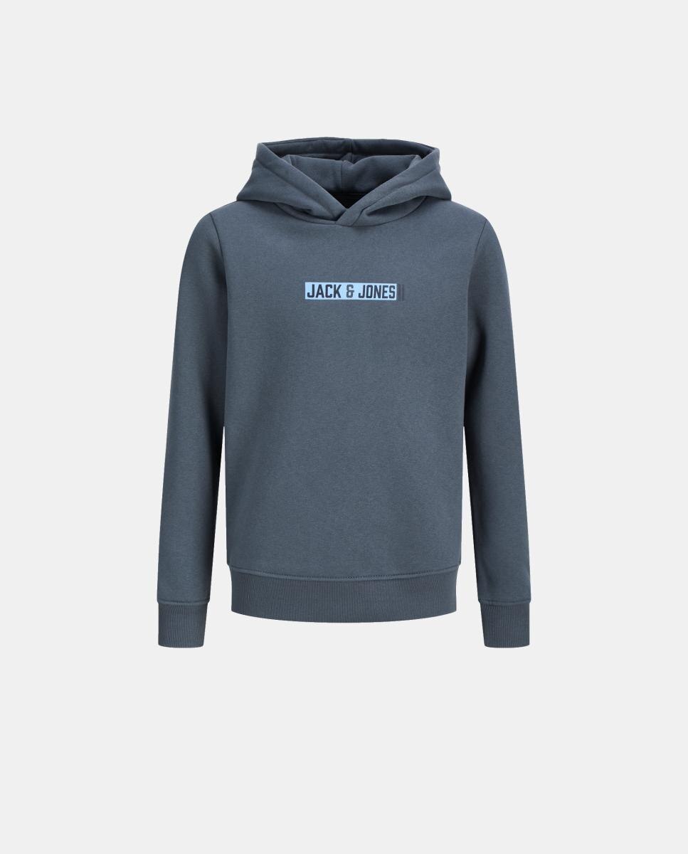 Sudadera de niño con capucha y print frontal - Jack & Jones - Azul Azul-4