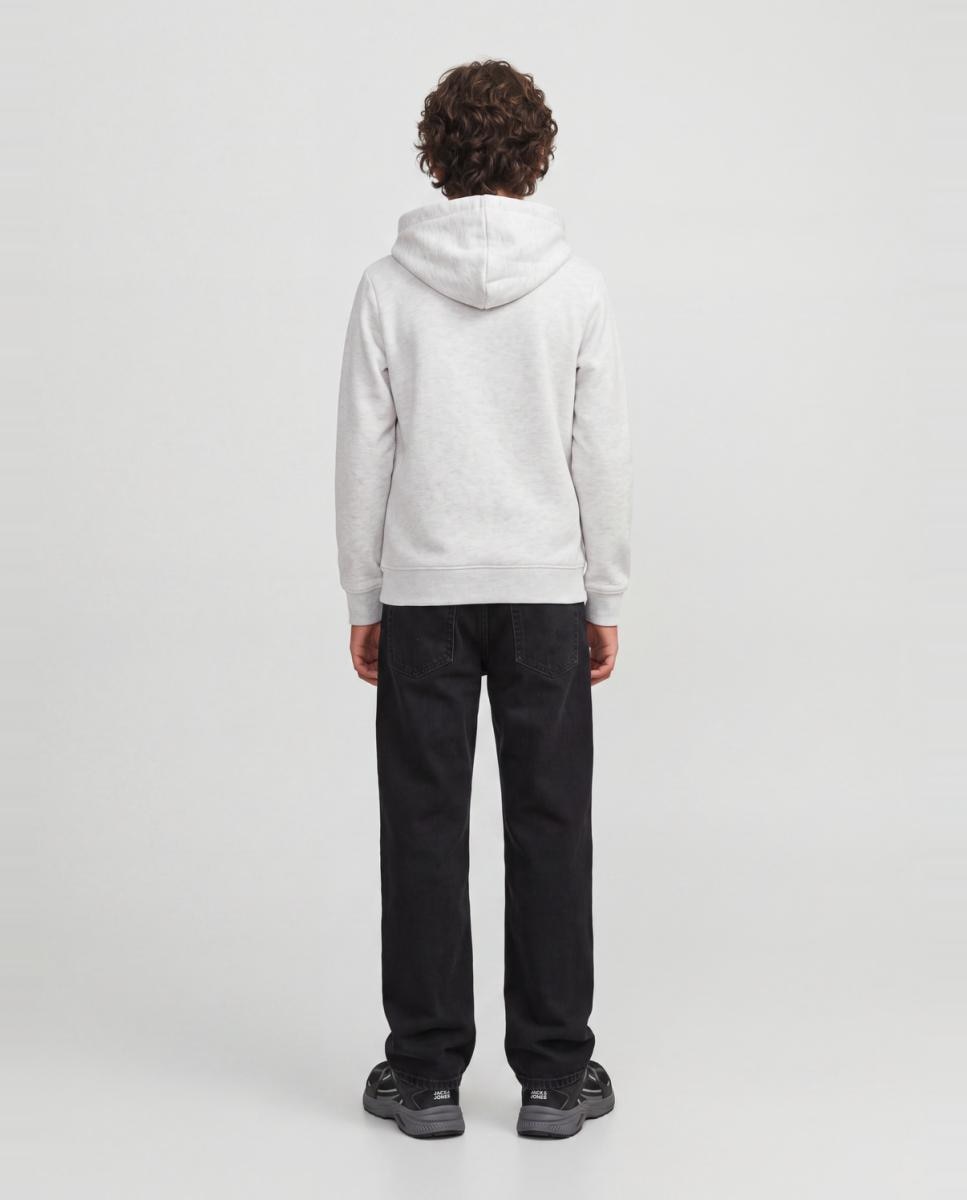 Sweatshirt com Capuz e Estampado à Frente Cinzento-claro-3