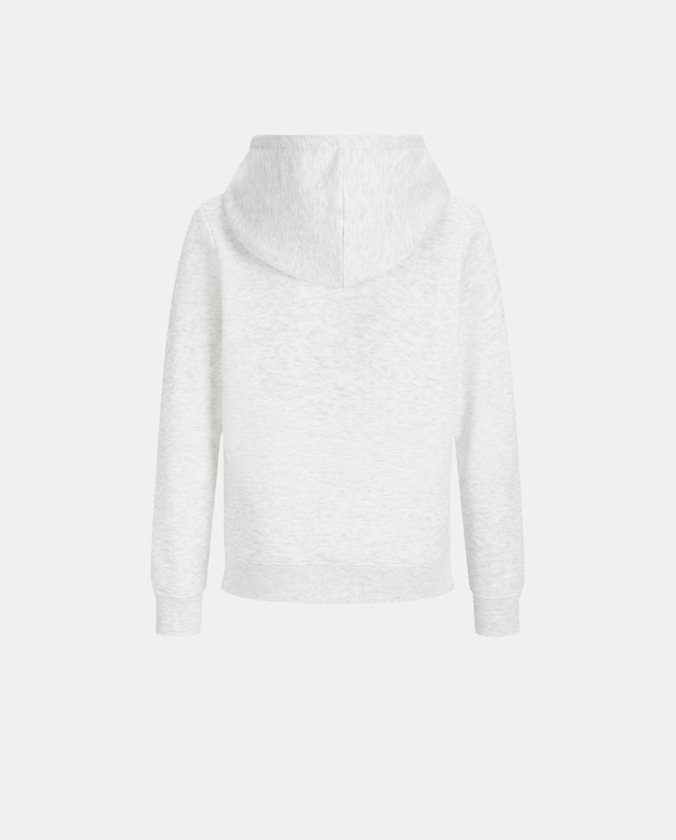 Sweatshirt com Capuz e Estampado à Frente Cinzento-claro-5