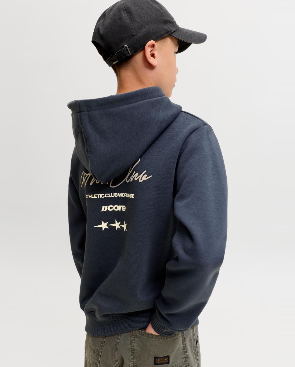 Sweatshirt com Capuz e Back Print Azul-marinho-3