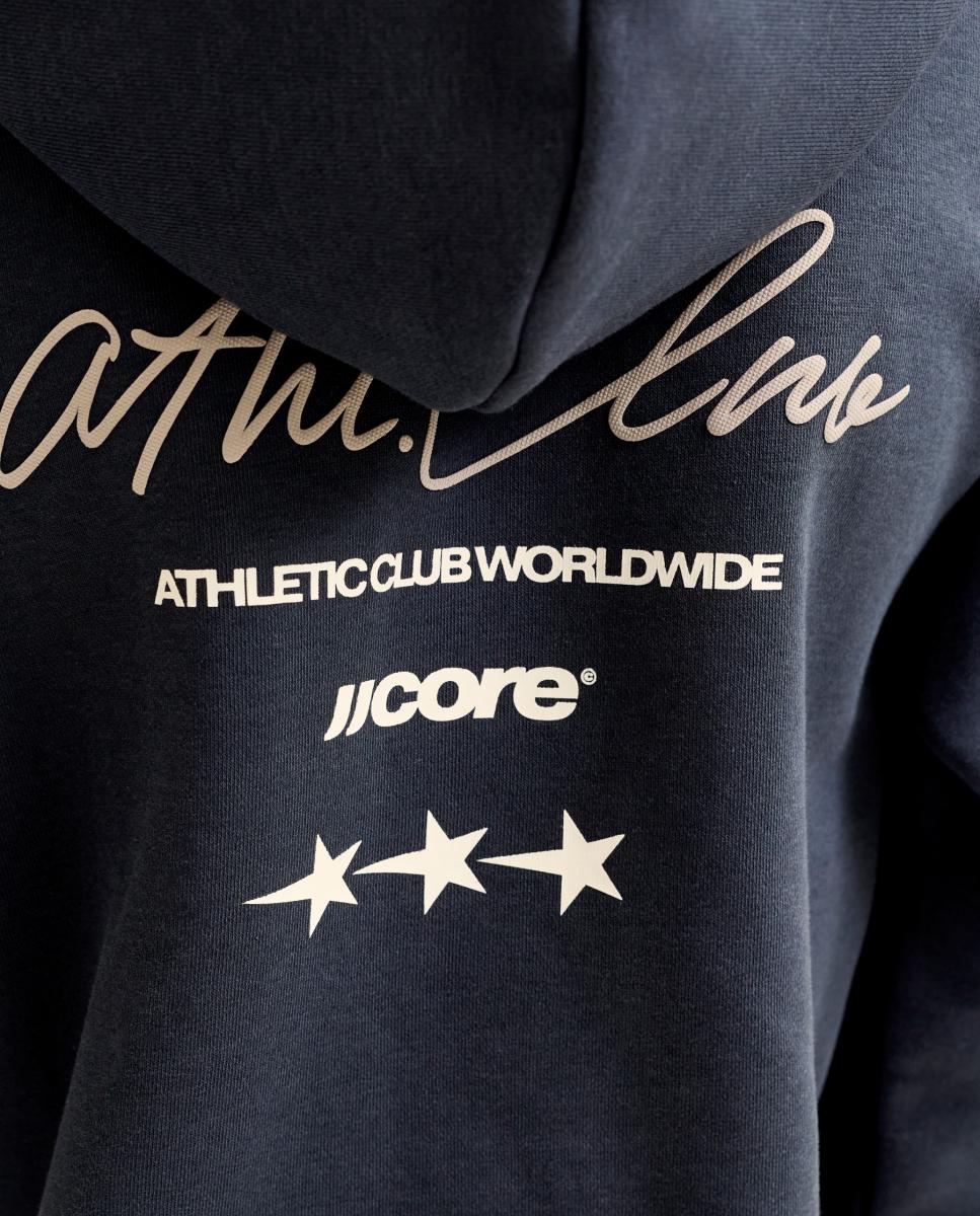 Sweatshirt com Capuz e Back Print Azul-marinho-5