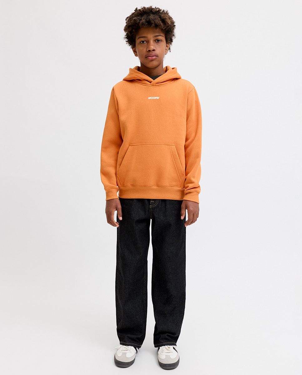 Sudadera de niño con capucha y back print - Jack & Jones - Naranja Naranja-5