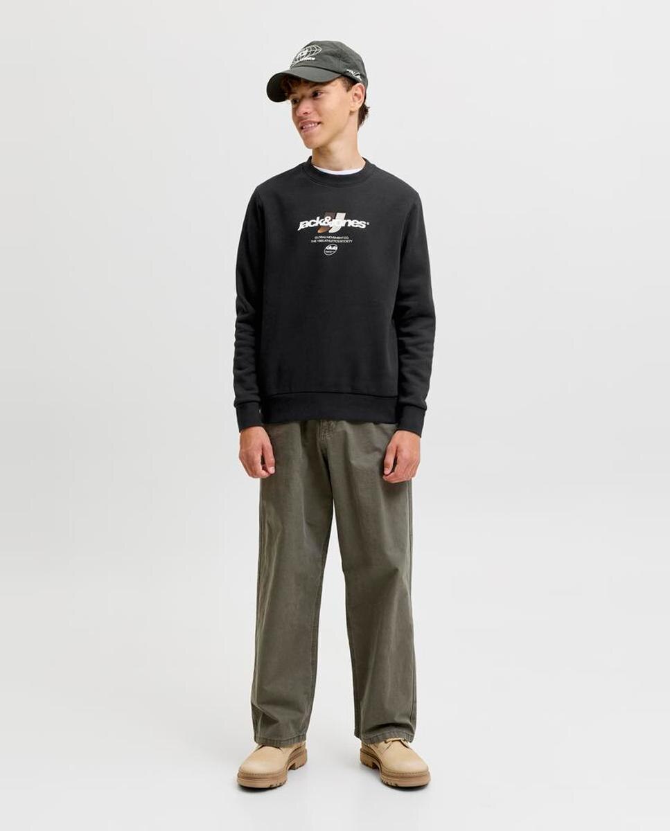 Sudadera de niño sin capucha con print frontal - Jack & Jones - Negro Negro-2