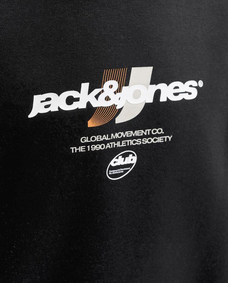 Sudadera de niño sin capucha con print frontal - Jack & Jones - Negro Negro-5