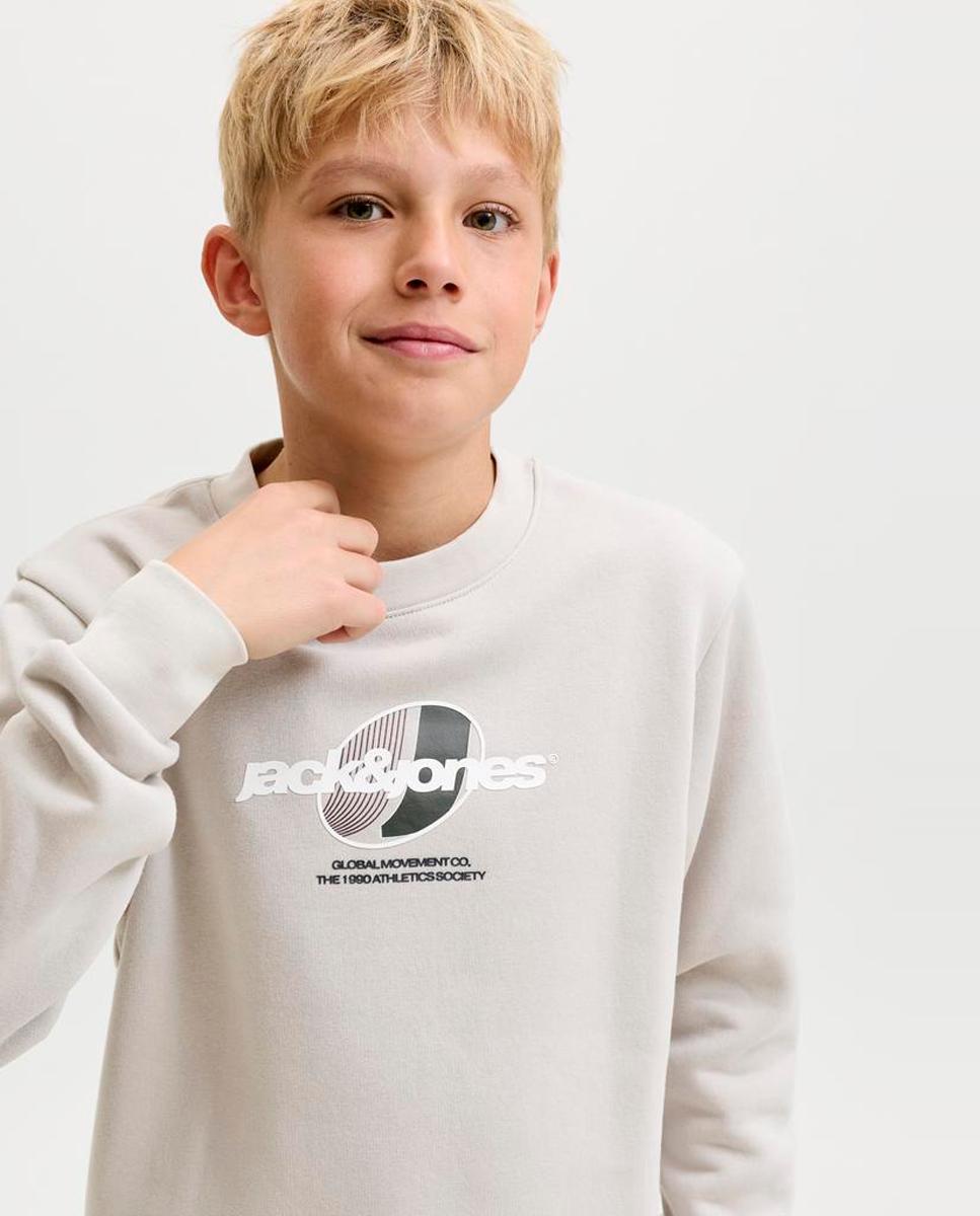 Sudadera de niño sin capucha con print frontal - Jack & Jones - Natural Natural-4