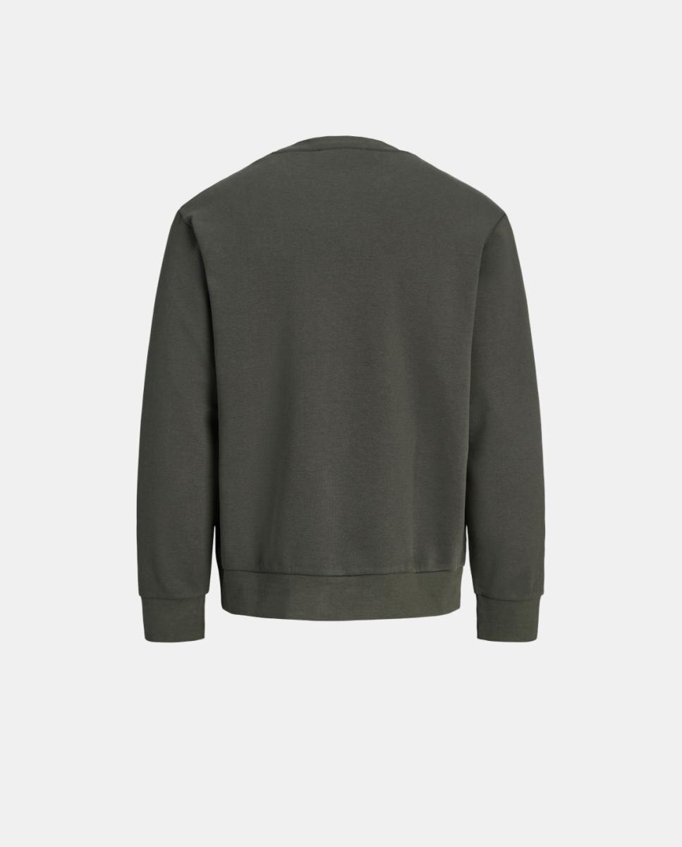 Sweatshirt sem Capuz e com Estampado à Frente Jack & Jones Verde-escuro-8