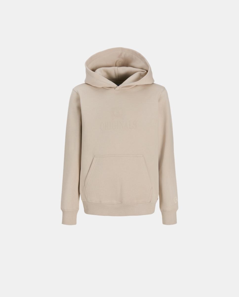 Sudadera de niño lisa con capucha y print frontal a tono - Jack & Jones - Natural Natural-7