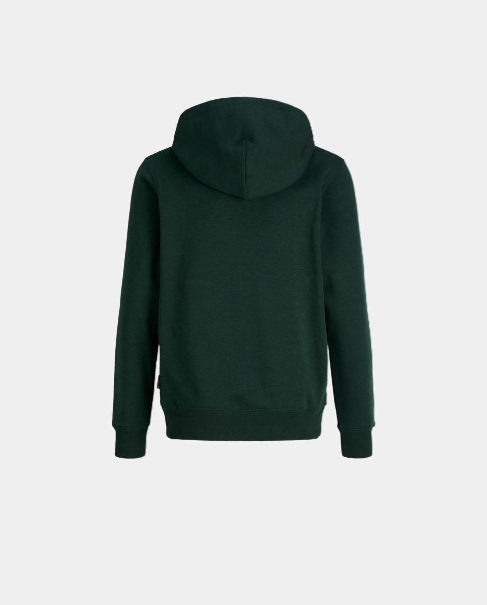 Sudadera de niño lisa con capucha y print frontal a tono - Jack & Jones - Verde oscuro Verde oscuro-8