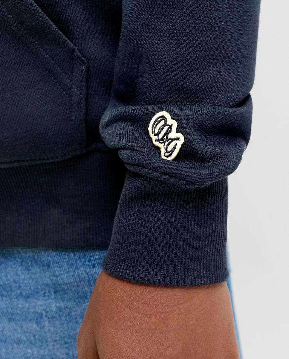 Sweatshirt Lisa com Capuz e Estampado a Condizer à Frente Azul-marinho-6