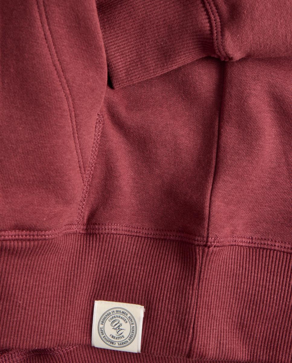 Sweatshirt com Capuz e Estampado à Frente Bordeaux-3