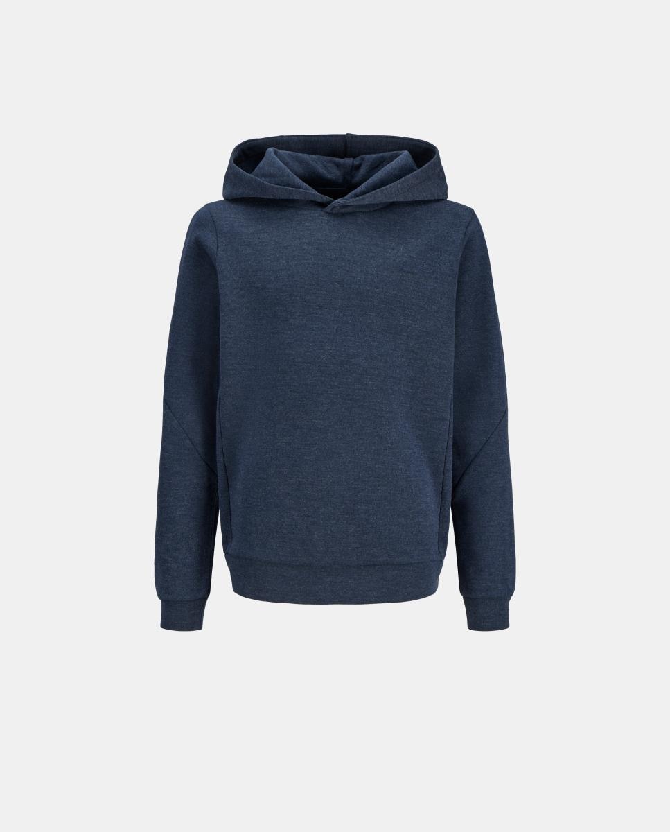 Sweatshirt com Capuz e Estampado à Frente Azul-marinho-6